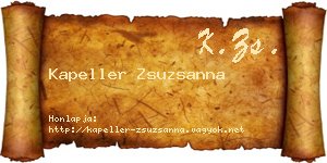 Kapeller Zsuzsanna névjegykártya